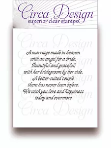 Clear Unmounted Wedding Sentiment Verse Verse Rubber Stamp WDVS16 - Picture 1 of 2