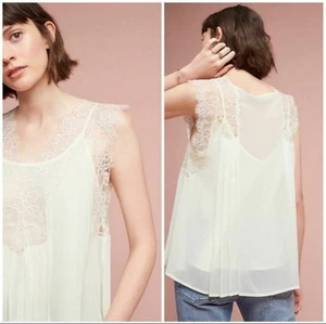 Anthropologie Love Sam gelbes Spitzentop Gr. Medium CAMI NICHT INBEGRIFFEN neu 128 $ Etikett - Bild 1 von 6