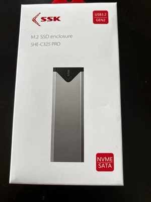 SSK SHE-C325 PRO M.2 NVME SATA SSD Solid State Drive Enclosure Adapter, USB 3.2 - Image 1 of 2