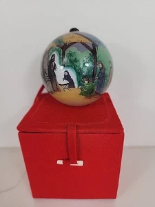Ornamento albero di Natale in vetro dipinto a mano con scatola Tre Re Saggi all'interno - Foto 1 di 6