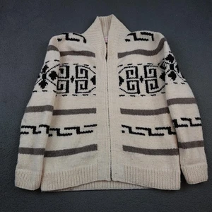 Camp Kitschy Strick Pullover Herren 42 Creme Cowichan Strick Schalkragen Cardigan - Bild 1 von 10