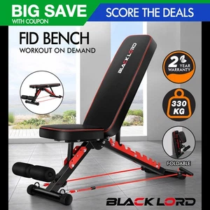 BLACK LORD Weight Bench Adjustable Flat Incline Decline Sit-up Fitness Home Gym - Picture 1 of 12