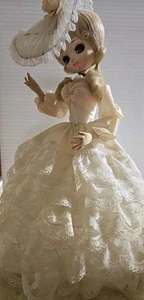 Vintage Bradley Doll Big Eyed Doll Made in Korea Southern Belle Hoop Skirt & Hat - Bild 1 von 10