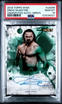 2018 Topps WWE Undisputed Drew McIntyre Auto Green #/50 PSA 10 - Image 1 of 2