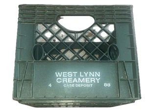 De Colección West Lynn Creamery Lácteos Verde Oscuro Caja de Leche Plástico 13 x 13 x 11 Almacenamiento - Imagen 1 de 7