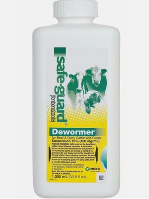 MERCK NEW Safe-Guard Fenbendazole Dewormer 1000ml Liquid 10% 01/2027 EXP