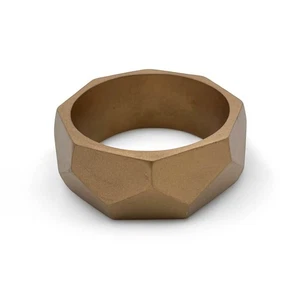 Boho Achteck facettierte Bronze Harz Armreif - modernes geometrisches Armband - Bild 1 von 4