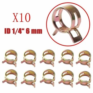10pcs Metal Color Spring Clips for 6 mm Silicone or Rubber Hose Strong Grip - Picture 1 of 7