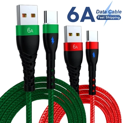 USB A to Type C Fast Charger Cable 3A For Samsung Mobile Phone Lead USB C Cable - Image 1 of 4