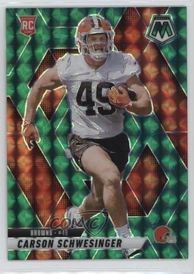 2025 Panini Mosaic Rookies Green Mosaic Prizm Carson Schwesinger #371 Rookie RC - Image 1 of 3