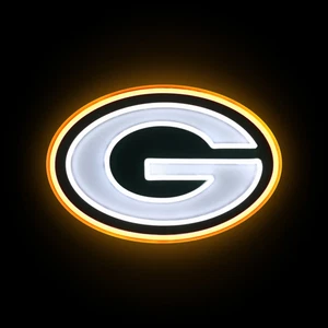 Insegna Logo Squadra Illuminata Neon 15" Green Bay Packers - Foto 1 di 2
