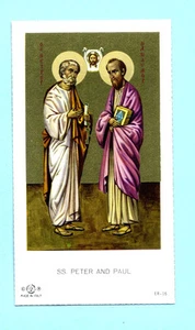 Santino Antico San Pietro e Paolo image pieuse holy card - Imagen 1 de 1