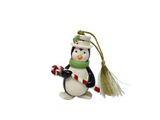 LENOX Penguin SNOWMAN Christmas ORNAMENT HAPPY HOLLY DAYS Candy Cane X-Mas