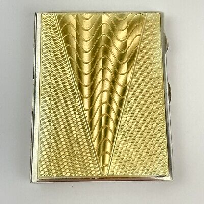 Vintage Art Deco Solid Silver Guilloche Enamel Cigarette Case Mayes Mills & Co • 265£
