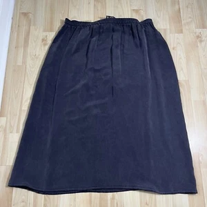 Moda Seta Sandra King Skirt Womens 10 Navy Silk Essentials Corporate - Picture 1 of 4