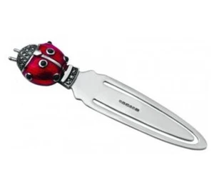 Ladybug Ladybird Bookmark 925 Sterling Silver Set With Enamel And Marcasite - Imagen 1 de 8