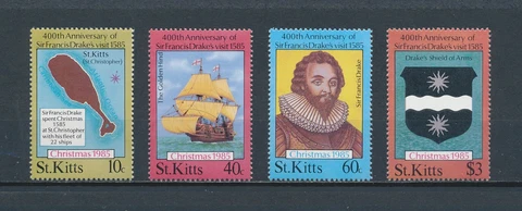 St. Kitts   173-6 MNH, Sir Francis Drake, 1985 Cover