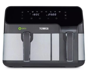 Tower Vortx Eco Duo Basket Air Fryer Grey Digital 5.2L + 3.3L 1700W Grey T17099 - Picture 1 of 8