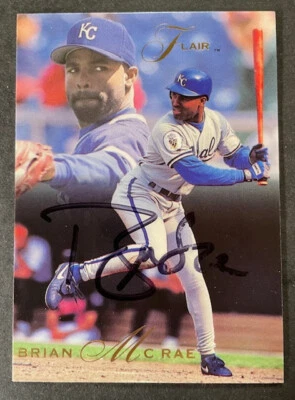 Brian McRae Signed 1993 Flair #221 Kansas City Royals - Image 1 of 3