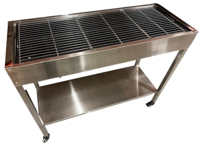 Large Charcoal BBQ Grill in Stainless Steel - Parties & Events, EV-1 - Image 1 of 4