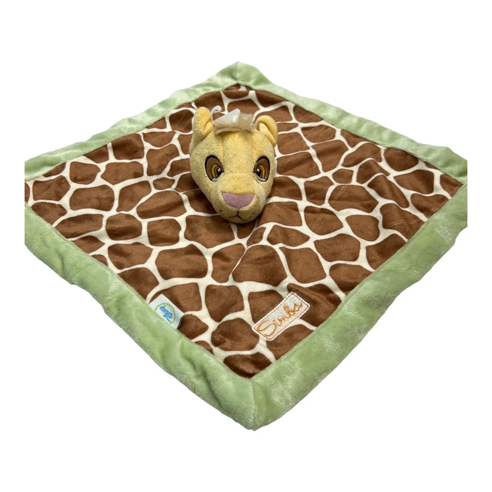 Disney Bebé Rey León Simba Verde Marrón Jirafa Manchas Manta de Seguridad Juguete Lovey Foto 1 de 4