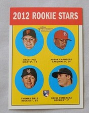 2012 Topps Heritage #208 Brett Pill Adron Chambers Thomas Field Drew Pomeranz