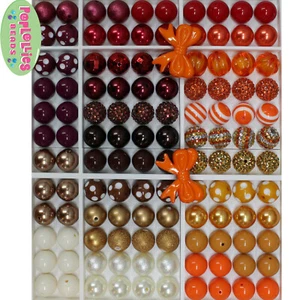 20mm Chunky Beads LOT 120 count Gum Ball Bubblegum Thanksgiving Fall - Bild 1 von 2