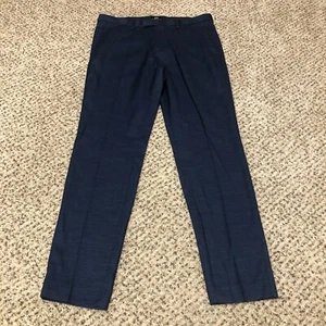NICE H&M Skinny Fit Navy Blue Flat Front Lightweight Khaki Chino Pants 34R x 30 - Picture 1 of 5