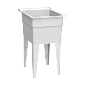 RUGGED TUB Heavy-Duty Tub/Utility Sink 18.75-Gal 18" x 24" Non-Rust in White - Picture 1 of 7