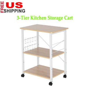 3-Tier Kitchen Utility Microwave Oven Stand Storage Cart Workstation Shelf US - Picture 1 of 8