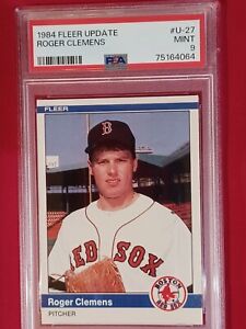 1984 Fleer Update #U-27 Roger Clemens Boston Red Sox RC Rookie Card PSA 9 MINT