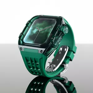 Boîtier transparent bracelet caoutchouc kit mod pour Apple Watch Ultra 49 mm 987654SE 44/45 mm - Photo 1 sur 46