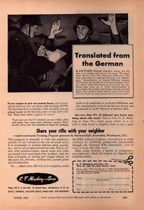 Mossberg Rifle Print Ad 1943 O. F. Mossberg and Sons New Haven NRA Training WWII - Picture 1 of 1