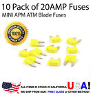 Premium 10 Pack 20 AMP Automotive APM ATM Mini Blade Fuses 20A