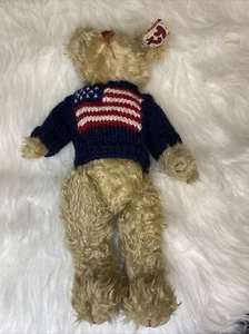 Vintage TY "GRANT" 1993 Bear With American Flag Sweater Plush Moveable Legs 13"  - Picture 1 of 10