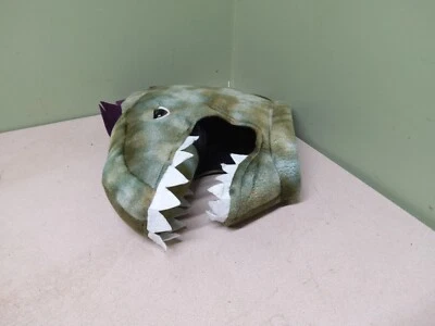 adult dinasaur mask plush soft green cosplay Halloween used - Image 1 of 4