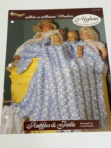 Ruffles & Frills  Mile A Minute Afghan Crochet Pattern Card Needlecraft Shop - Picture 1 of 4