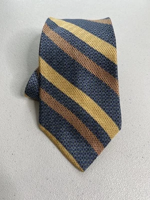 Nautica синий и желтый в полоску узор 100% шелк сделано в Коста-Рике галстук новый без ЯРЛЫКОВ - Изображение 1 из 4