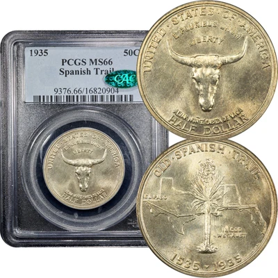 1935 Spanish Trail Commemorative Half 50c PCGS MS66 CAC - Image 1 of 4