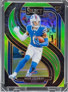 Select Keon Coleman Premier RC 2024 verde neón Prizm novato #d/49 Buffalo Bills - Imagen 1 de 2