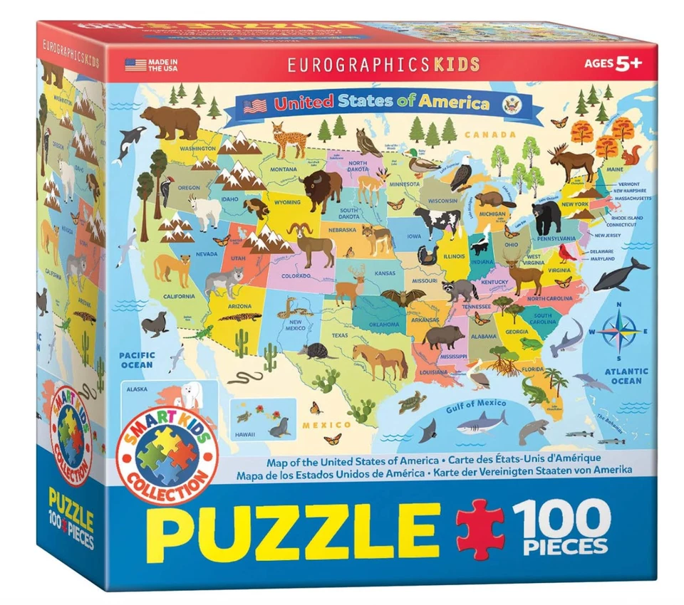 NEW Eurographics Kids Illustrated Map of Europe 100-Piece Puzzle – 19"x13" - Image 1 of 1