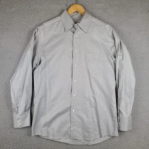 Ermenegildo Zegna Button Up Dress Shirt Men's Large Gray Made In Romania - Picture 1 of 9