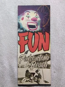 Vintage Have Fun Pontchartrain Beach New Orleans 1950s Brochure Louisiana Clown - Picture 1 of 5