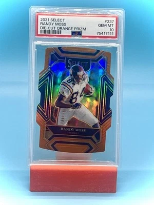 2021 Select Randy Moss #237 Orange Die-Cut /249 PSA 10 - Image 1 of 3