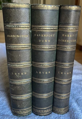 Charles Lever 3 antique books 1872 Barrington, Davenport, Lorrequer illustrated — 第 1/4 张图片