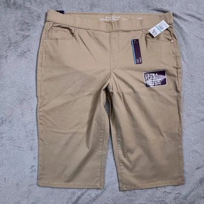 Nuevo con etiquetas Pantalones Cortos Gloria Vanderbilt Avery Para Mujer 20W Caqui tiro Medio Pull On Ultra Flex Foto 1 de 4