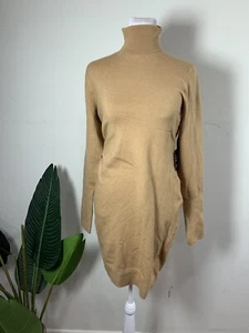 Express Ribbed Turtleneck Long Sleeve Mini Sweater Dress, Size Small - Picture 1 of 9