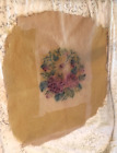 Antique Needlepont Chair Seat Cover  Wool & Floral  Handmade 21x18