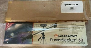 Celestron PowerSeeker 2 60 60mm Telescope w/ tripod, case NEW in box 21028-CT - Picture 1 of 5