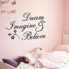  Dream Imagine Believe Wall Sticker Vinyl Letter Words Wall Decal Removable DIY